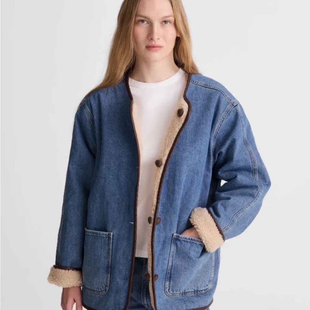 Madewell reversible Sherpa and denim jacket-NWT!